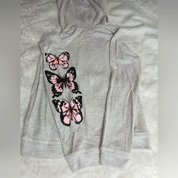 VINTAGE HAVANA Girls Butterfly Sweatsuit Soft / Light Fleece Jogger Hoodie 10/12 - Picture 2 of 11
